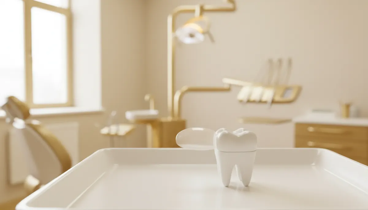 Detaliu al marginii unde fateta ceramica subtire intalneste dintele natural, zona care cere periaj si ata zilnic, tonuri calde aurii, Clinica NEO Baia Mare