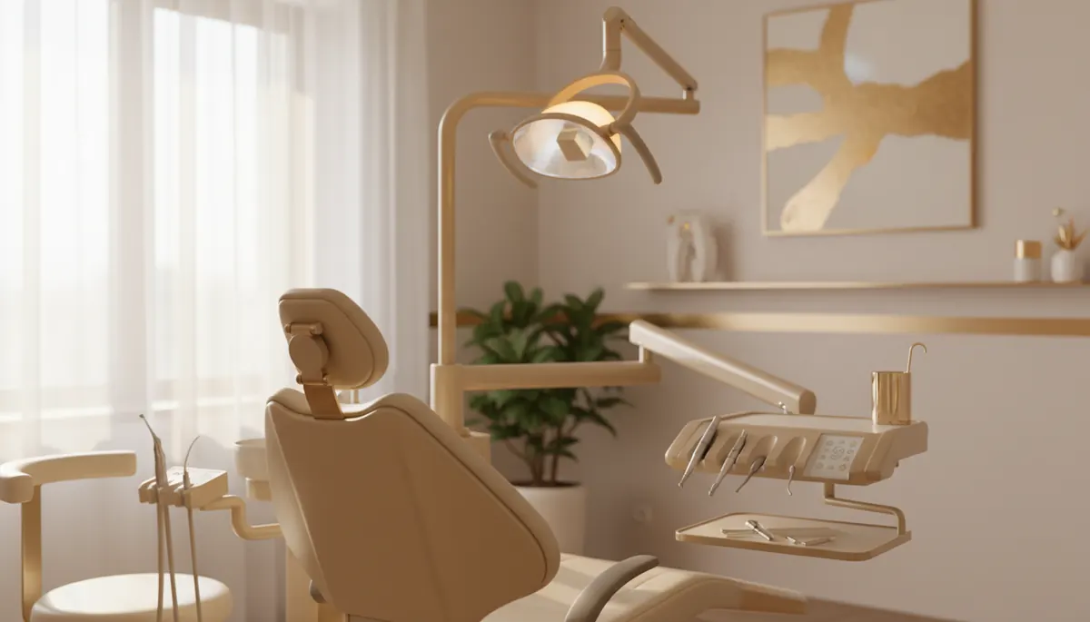 Scaun stomatologic și lumină naturală într-un cabinet luminos și ordonat, Clinica NEO Baia Mare